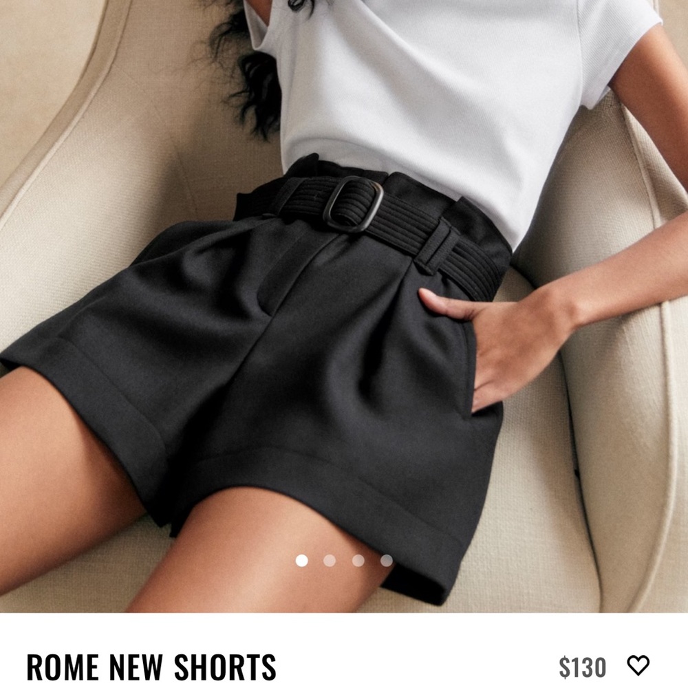 Sezane Black High Waist Tailored Shorts